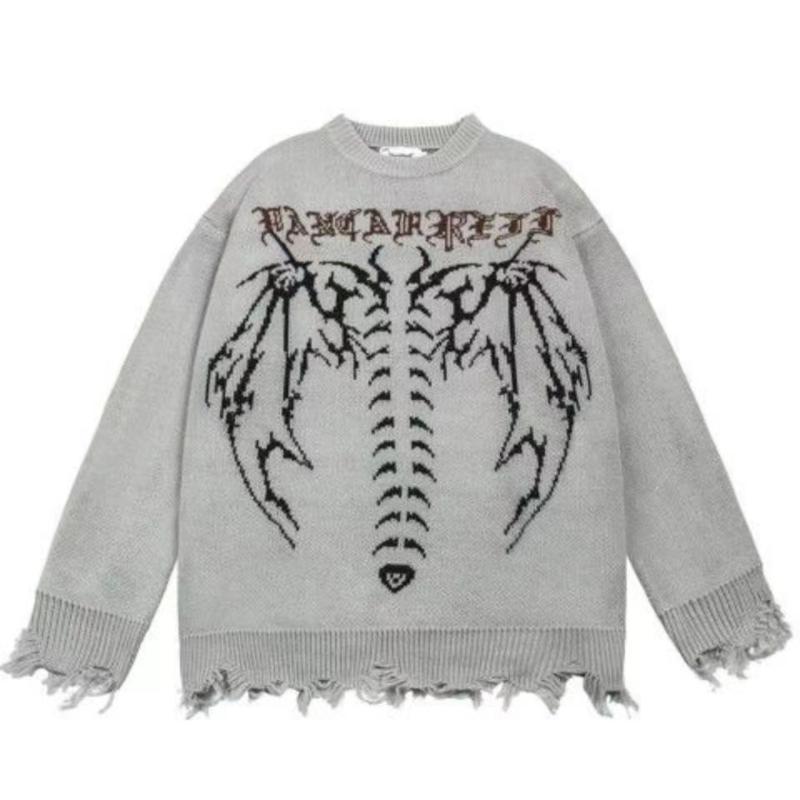 

Men' Sweaters Korean Fashion Retro Fairy Grunge Aesthetic Sweater Men Goth Punk Harajuku Tops Y2K Dark Alternative And Women ClothesMen