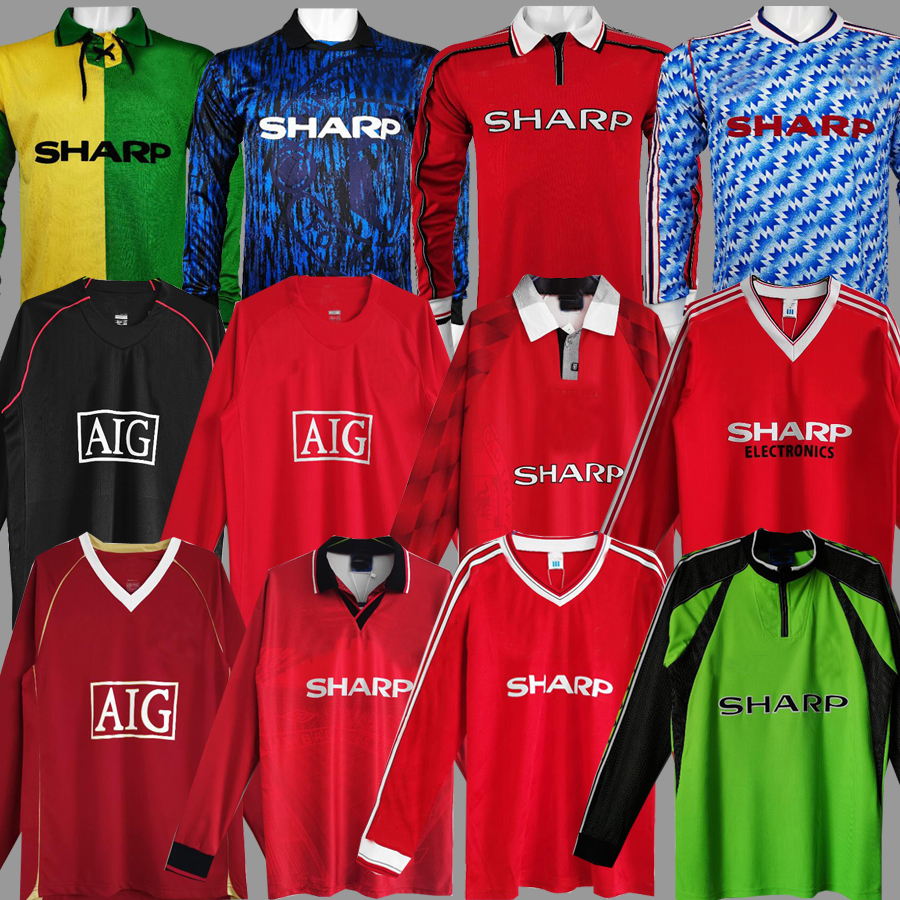 

XXL man long soccer jerseys 06 07 08 90 92 94 96 1983 19861993 1996 1998 1999 utd Giggs ROONEY SCHOLES Beckham CANTONA KEANE Solskjaer Jersey, 1986 away