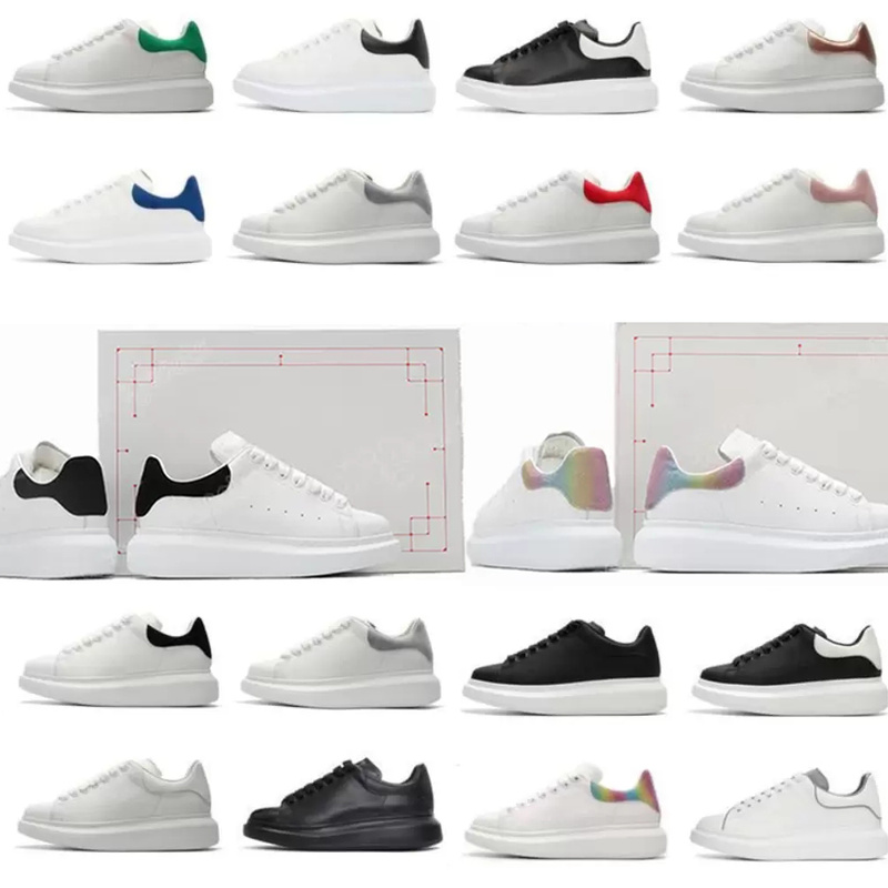

[With Box] Luxury Designer Alexander Shoes for Women Brand Design White Chunky Sneakers Top Quality Female Vulcanize Shoes Zapatillas Deport, Black