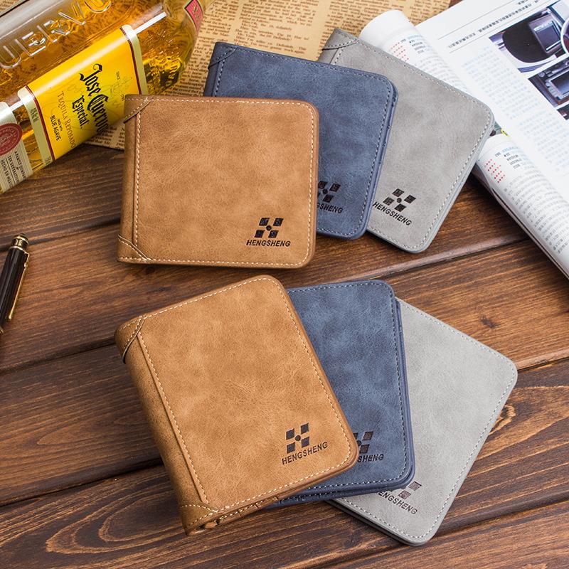 

Men Wallet Leather Business Foldable Billfold Slim Hipster Cowhide Credit Card Id Holders Inserts Coin Purses, Blue horizontal