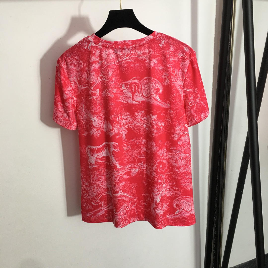 

New Forest Animal Print Fashion Short Sleeve T-Shirt Women' T-Shirt, Pink