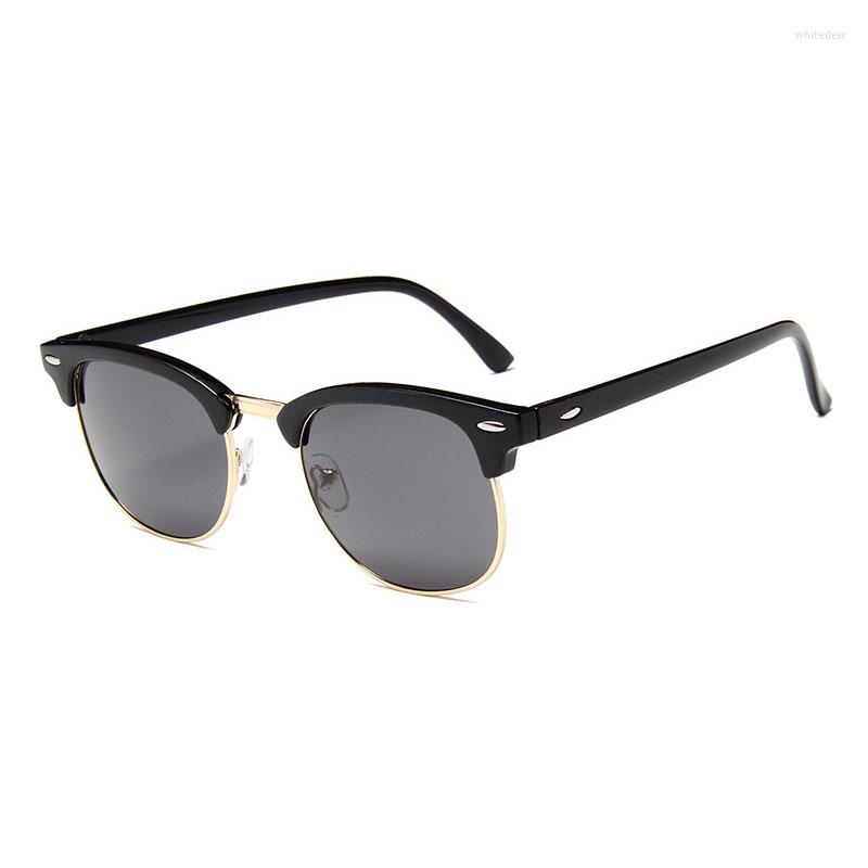 

Sunglasses Classic Designer Vintage Women Men Half Frame Sun Glasses Fashion Shades UV400 Eyewear Oculos De SolSunglassesSunglasses