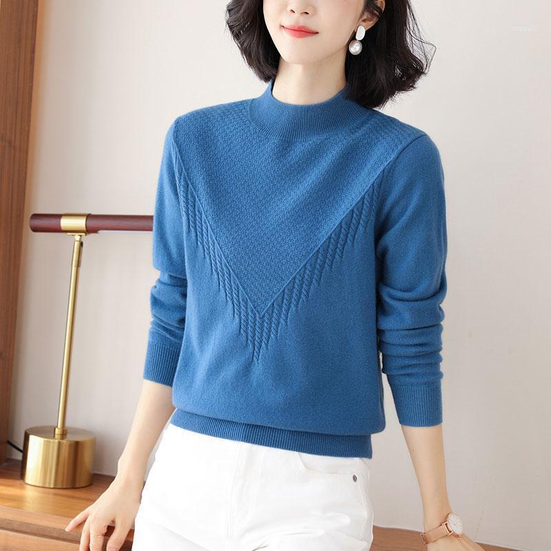 

Women's Sweaters Turtleneck Cashmere Women Sweater Loose Warm Jacket Autumn Winter 2022 All-match Clothes Wool Nice Blue Suit Simple Style, Beige