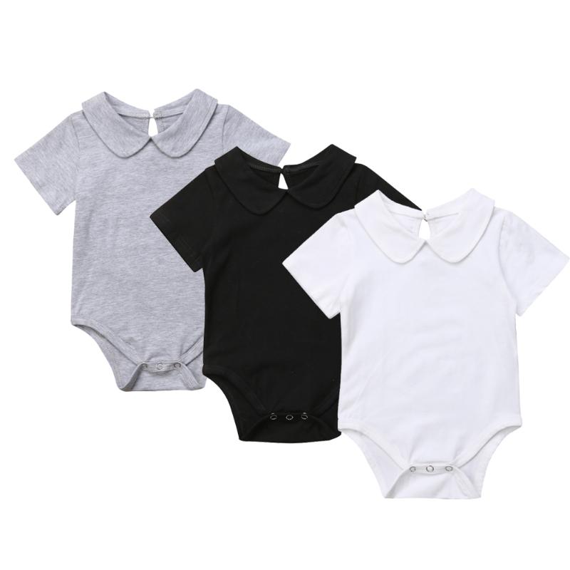 

Rompers Born Toddler Infant Baby Boys Cotton Romper Jumpsuit Summer Clothes Short Sleeve Solid Casual Playsuit OutfitsRompers, Black