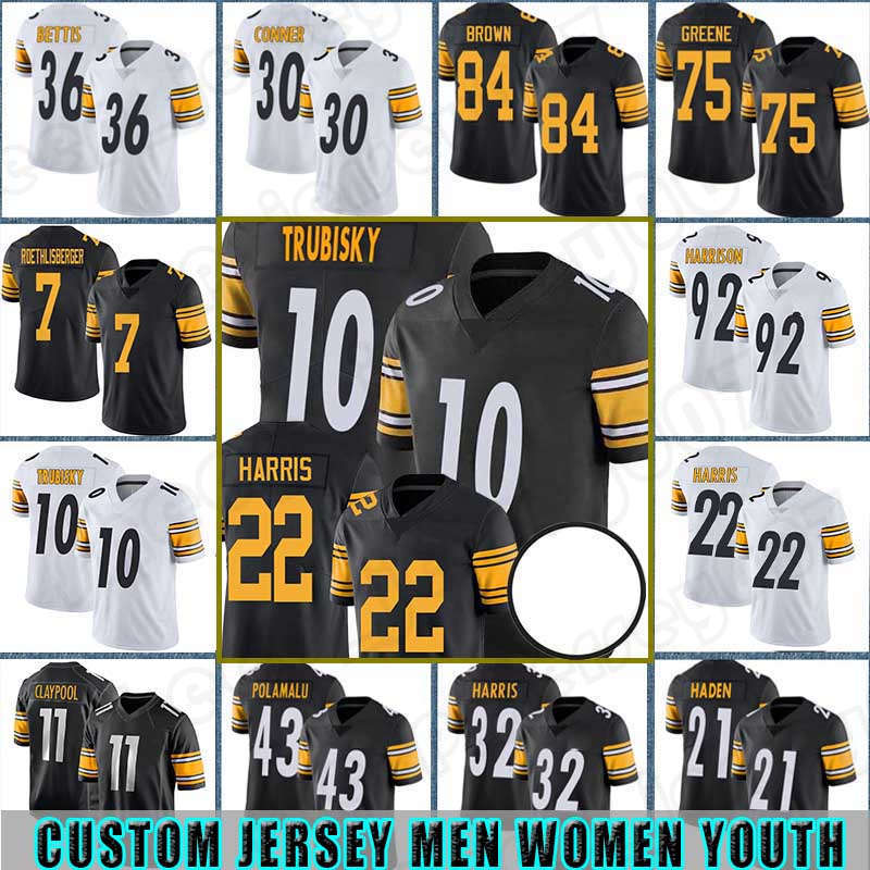 

10 Mitchell Trubisky Custom 90 T.J. Watt 22 Najee Harris Mens 18 Diontae Johnson Football Jersey 36 Jerome Bettis Ben Roethlisberger Minkah Fitzpatrick Devin Bush, Custom youth(gangren)