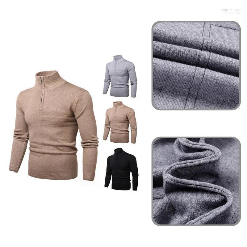 

Men's Sweaters Great Sweater Solid Color Zipper Stitching Men Autumn Time22, Khaki