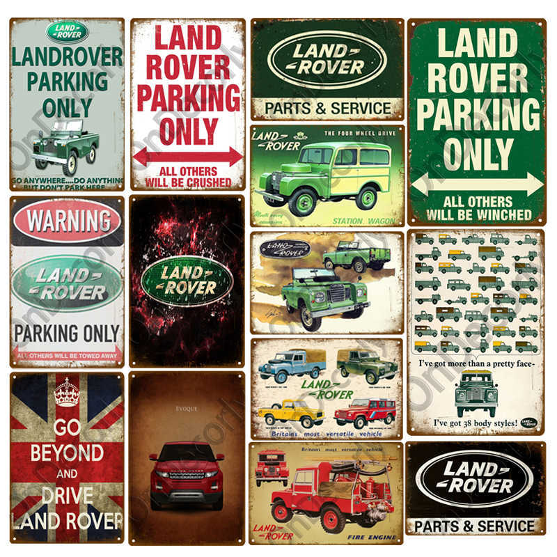 

Modern Garage Land Rover Range Rover Plaque Metal Tin Sign Bar Cafe Art Deco Painting Metal Plate Poster Wall Retro Warning Sign