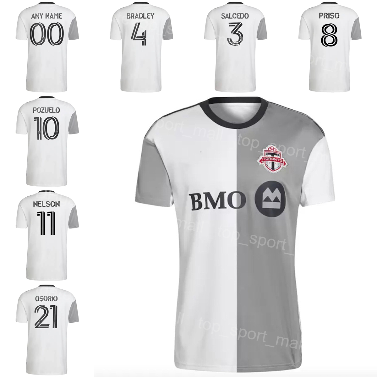 

22-23 MLS Soccer Toronto FC 10 Alejandro Pozuelo Jerseys 9 Jesus Jimenez 21 Jonathan Osorio 38 Luca Petrasso 4 Michael Bradley 11 NELSON Team White Football Shirt Kits