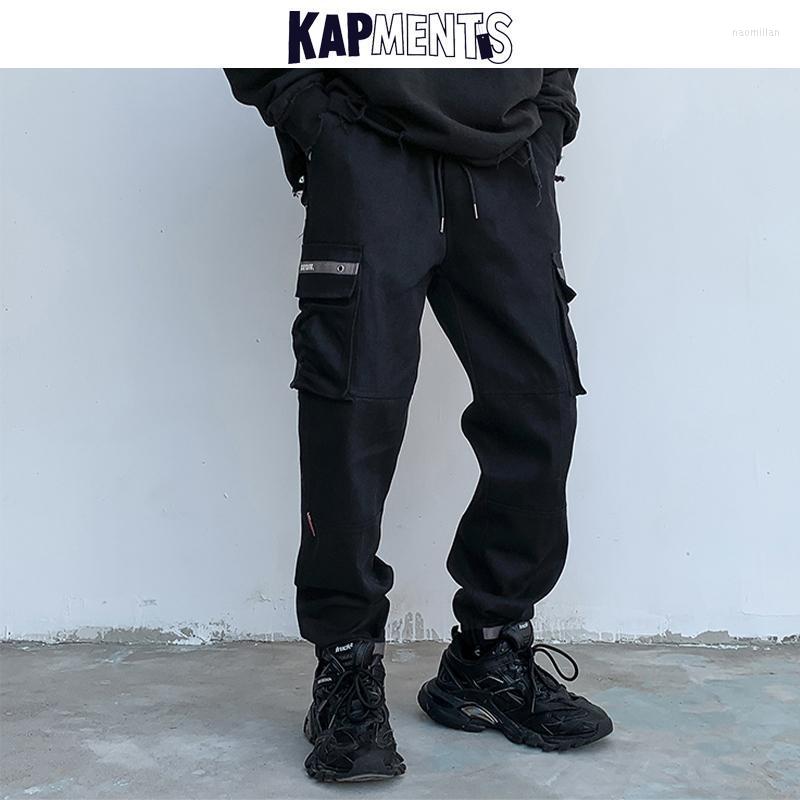 

Men's Pants Men Harajuku Pockets Baggy Cargo 2022 Mens Solid Streetwear Fashion Sweatpants Male Casual Overalls Joggers PantsMen's Naom22, Black
