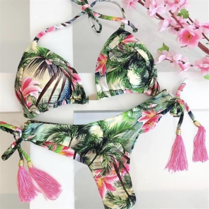 One piece sport Bikini Sets Leopard print panel open back Three points Tight High waist swimsuit yakuda Popular Flowers grass girl256k