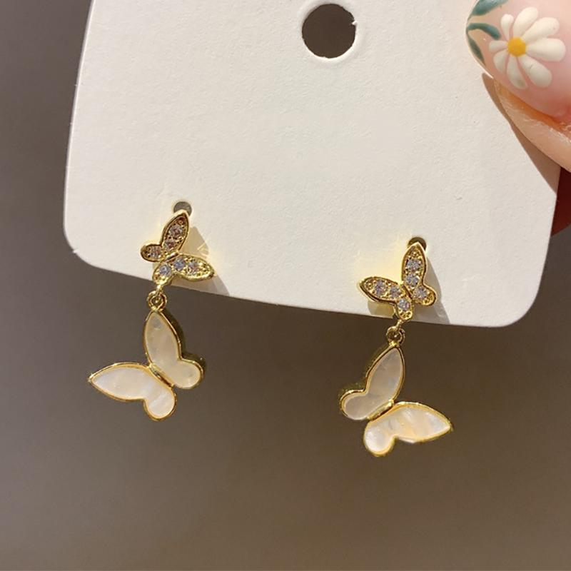 

Stud Korean Fashion Bowknot Butterfly Earrings For Women Punk Rhinestone Cute Girl Zircon Kpop Jewelry 2022Stud