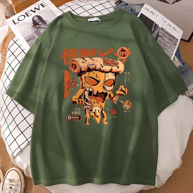 

Men' T-Shirts Food Skeleton Pizzazilla X-Ray Mens Tshirt Hip Hop Creativity Tee Clothes Streetwear Personality Loose Oversize T ShirtMen, Black