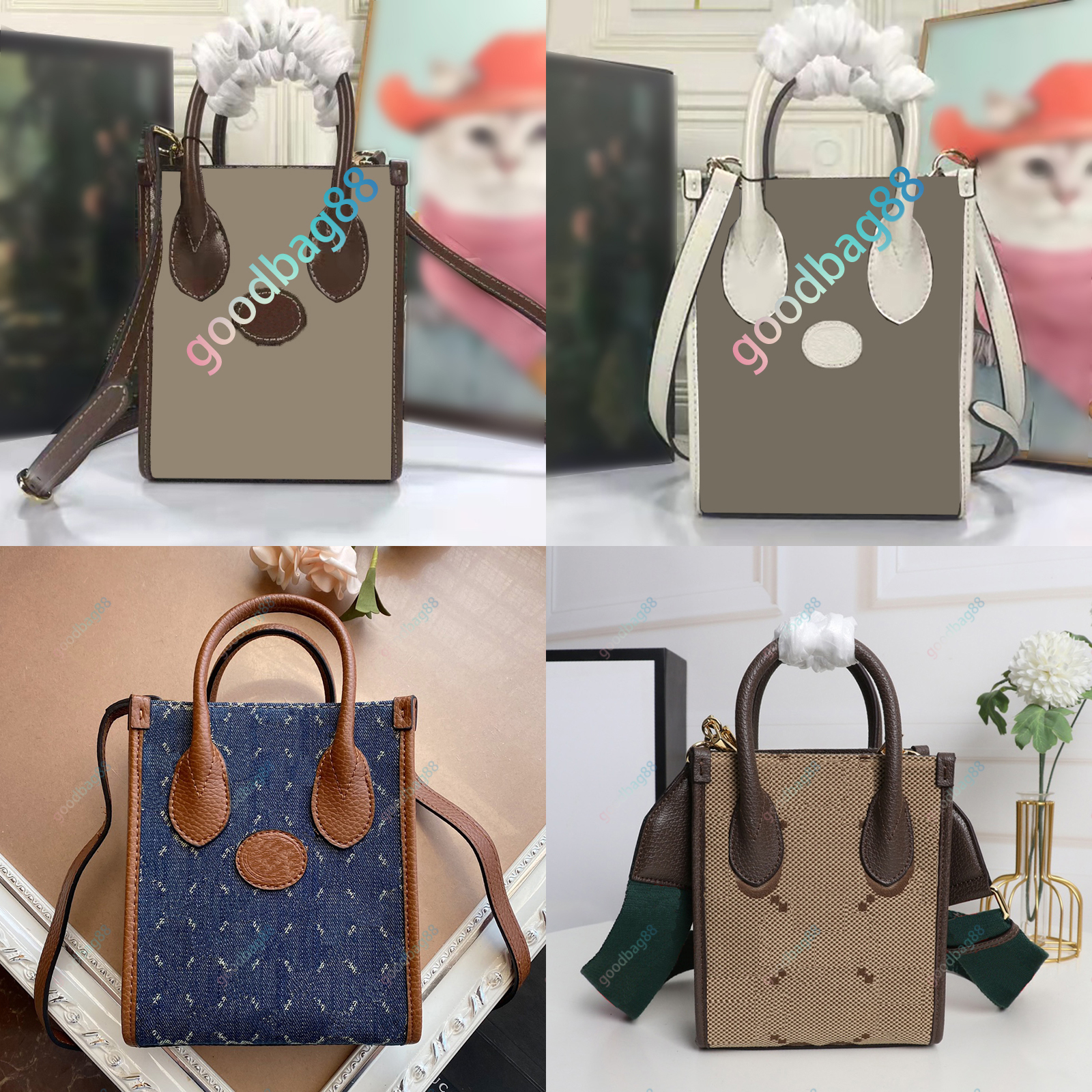 

Designer Retro Mini Tote Shoulder Bag Crossbody Wallet Mobile Phone bags Fashion Vintage women High Qualitys Purse 671623 699406 16cmx20cmx7cm, Brown leather + canvas 671623