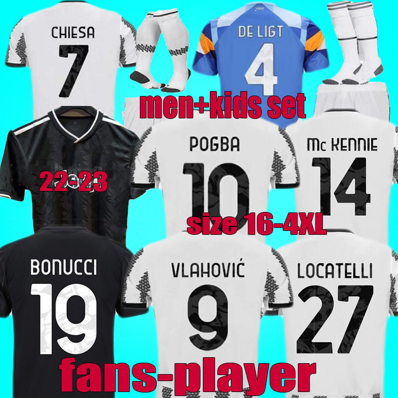 

22 23 Juventus POGBA CHIESA soccer jersey DI MARIA VLAHOVIC LOCATELLI MORATA DE LIGT KEAN Maglia da calcio 2022 2023 JUVE men kids kit set football shirt aldult 3XL 4XL, Aldult 22-23 away