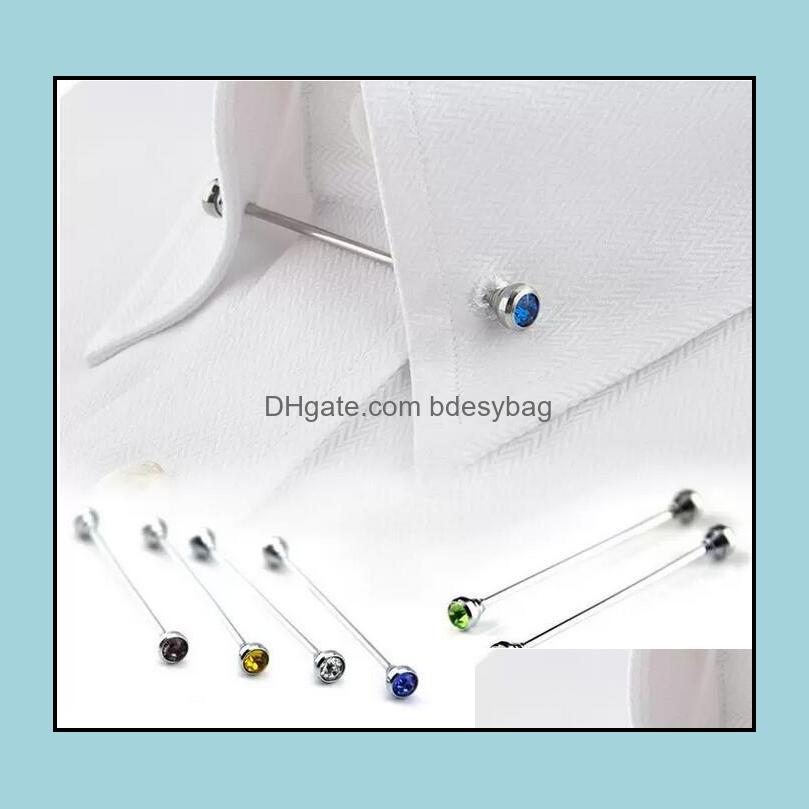 

Tie Clips Cufflinks Clasps Tacks Jewelry Crystal Bar Mens Shirt Collar Pin Necktie Ties Clip Clasp Brooch Barbell Lapel Stick Collars Buc