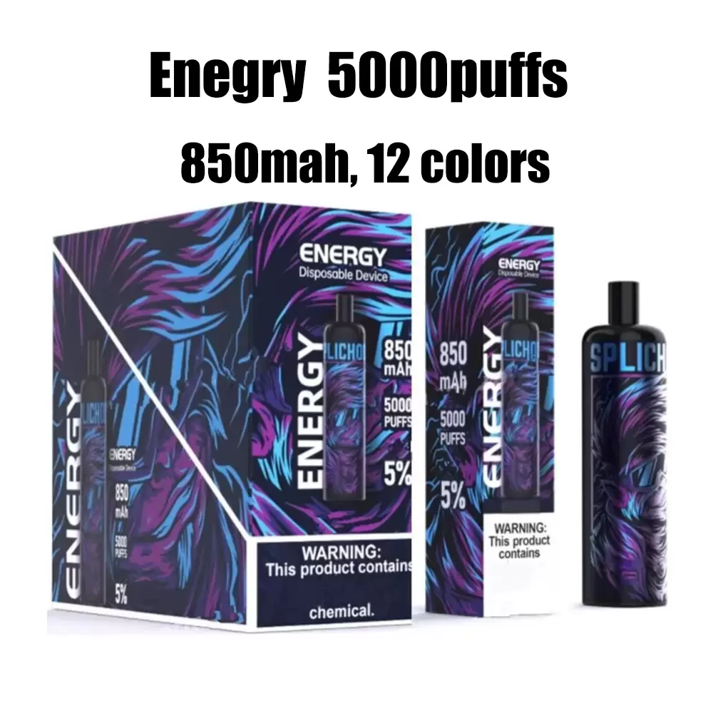 

Oringal ENERGY 5000 puffs kk E Cigarettes Disposable Vape 5% 2% 850mah 12ml Mech coil airflow pod kits Rechargeable PK authentic