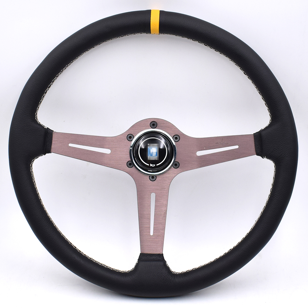 

ND 380mm/15inch Racing Car Real Leather Drifting Steering Wheel
