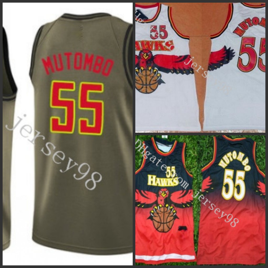 

Atlanta''Hawks''MEN #55''Dikembe Mutombo men retro Jersey