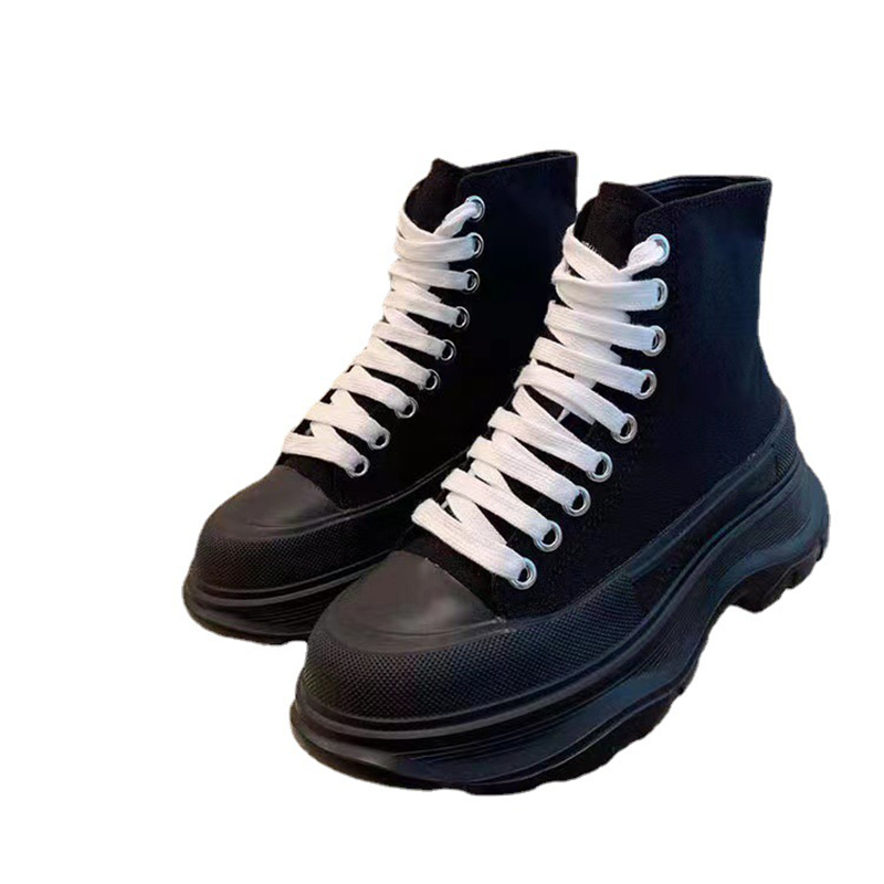 

Platform Ankle Boots Designer Women Canvas Boot Luxurious Shoe Winter Lace-up Lady Motorcycle Botas De Mujer EU44, Red