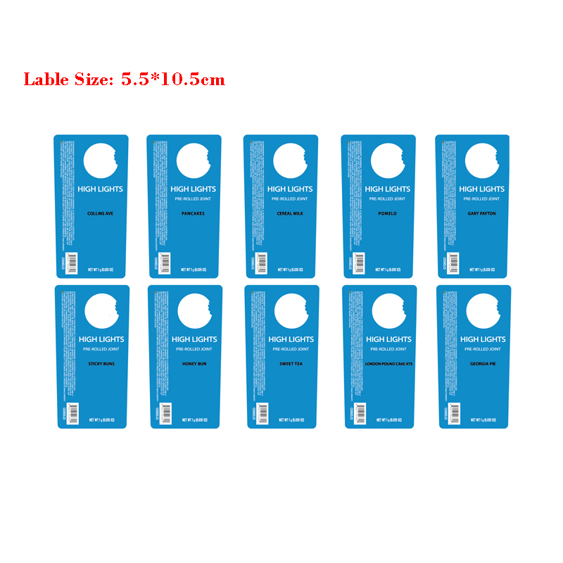 

Preroll tube strain stickers COOKIE 10 options printed labels customized sticker logo pre rolled cone label