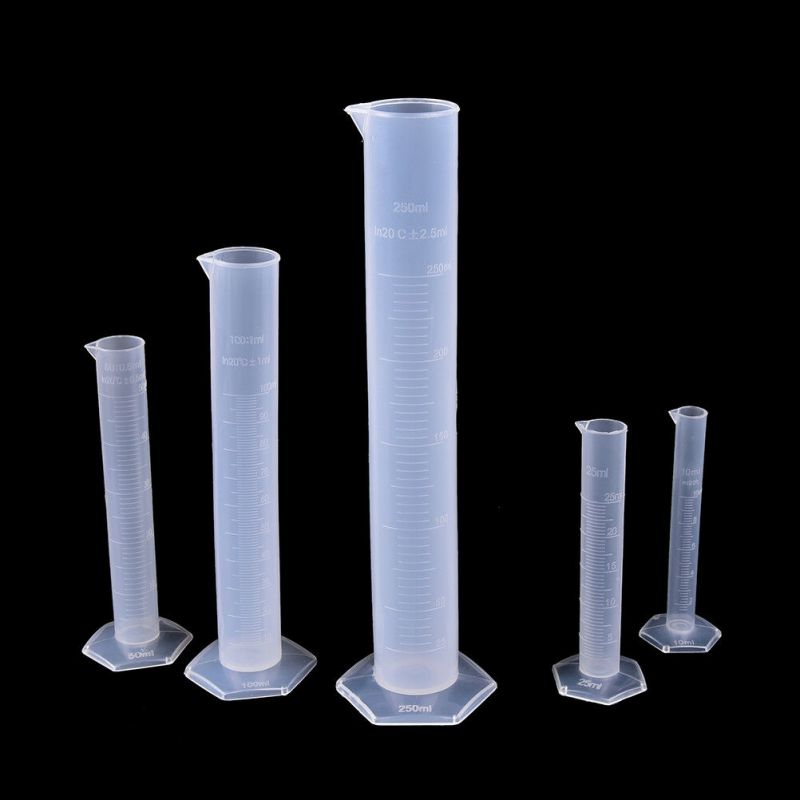 

1 PCX 10/ml-1000ml Hexagon Bottom Transparent Measuring Plastic Graduated Cylinder Test Tube Laboratory Tool 10/ml-1000ml
