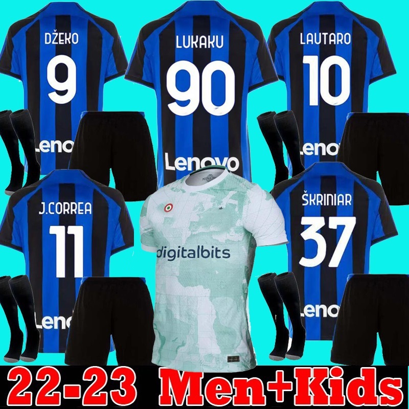 

4XL 2022 2023 LUKAKU Inter Milans soccer jerseys CORREA DZEKO BARELLA LAUTARO SKRINIAR DE VRIJ 22 23 BROZOVIC football shirt uniforms men kids kit sets, Home