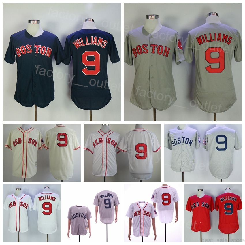 

Retro Baseball 1936 1939 Vintage 9 Ted Williams Jersey 1914 1967 Throwback Navy Bue White Red Grey Green Team Color All Stitched Pullover Flexbase Cool Base High/Top