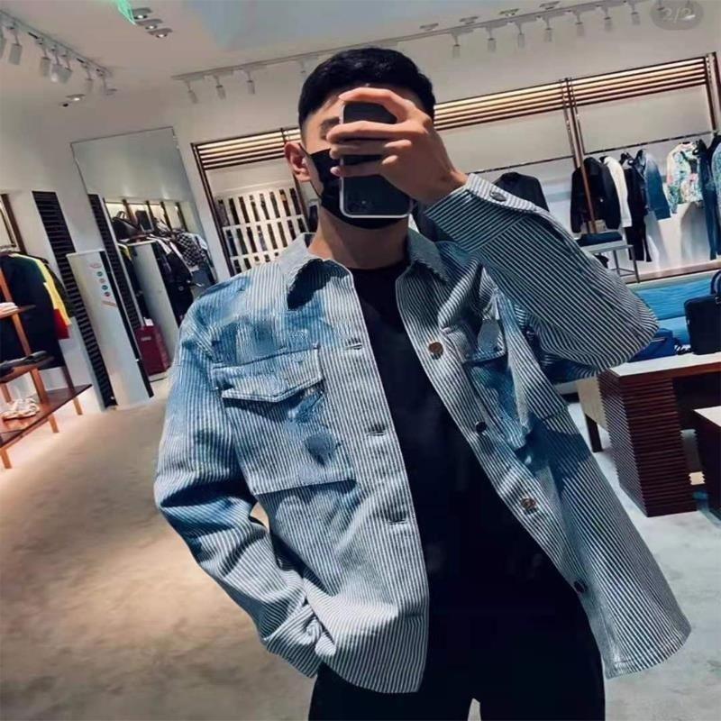 

Designer Casual Shirts Luxury Brands LVs Classic Striped Tie Dye Long Sleeve T-Shirts Summer Thin Jacket Fashion Loose Shirts Men' and Women' Clothing, Shirt
