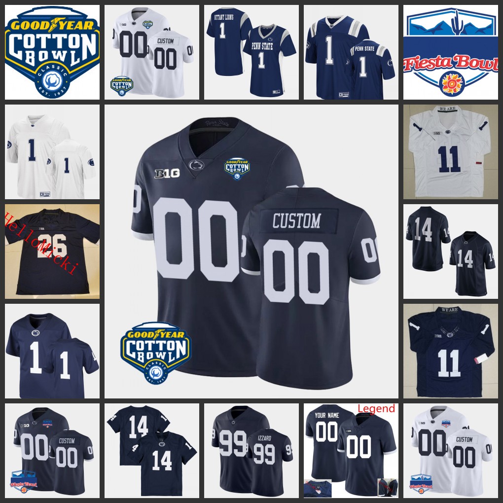 

2022 NCAA Custom Penn State Nittany Lions Stitched Football Jersey 6 Zakee Wheatley 9 Joey Porter Jr. 12 Brandon Smith 23 Curtis Jacobs 14 A.J. Lytton 58 Landon Tengwall, Women white