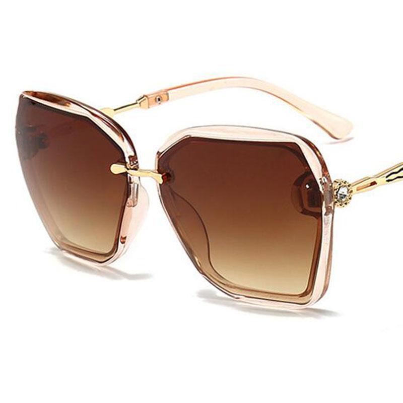 

Sunglasses Fashion Square Brown Women Men Vintage Shades Glasses Clear Frame Elegant Eyewear Oculos Purple PinkSunglasses