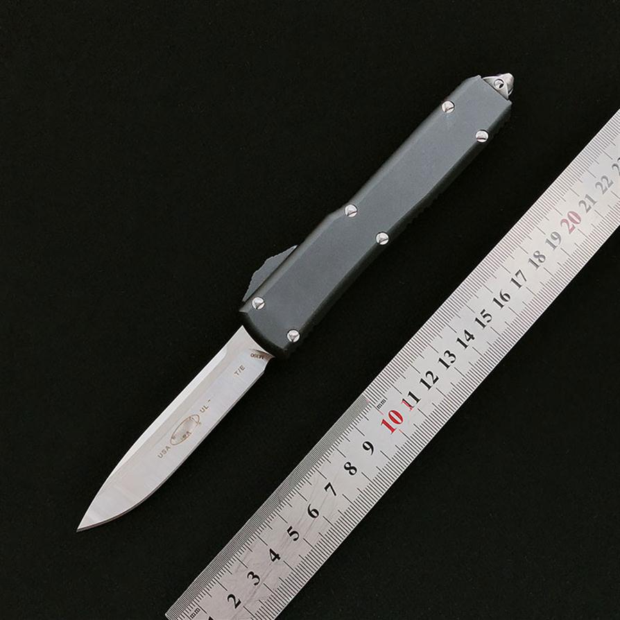 

MT Double Action AUTO knife Tactical Knife D2 Blade Aviation Aluminum handle Gift for men EDC Camping Pocket knives UTX853369