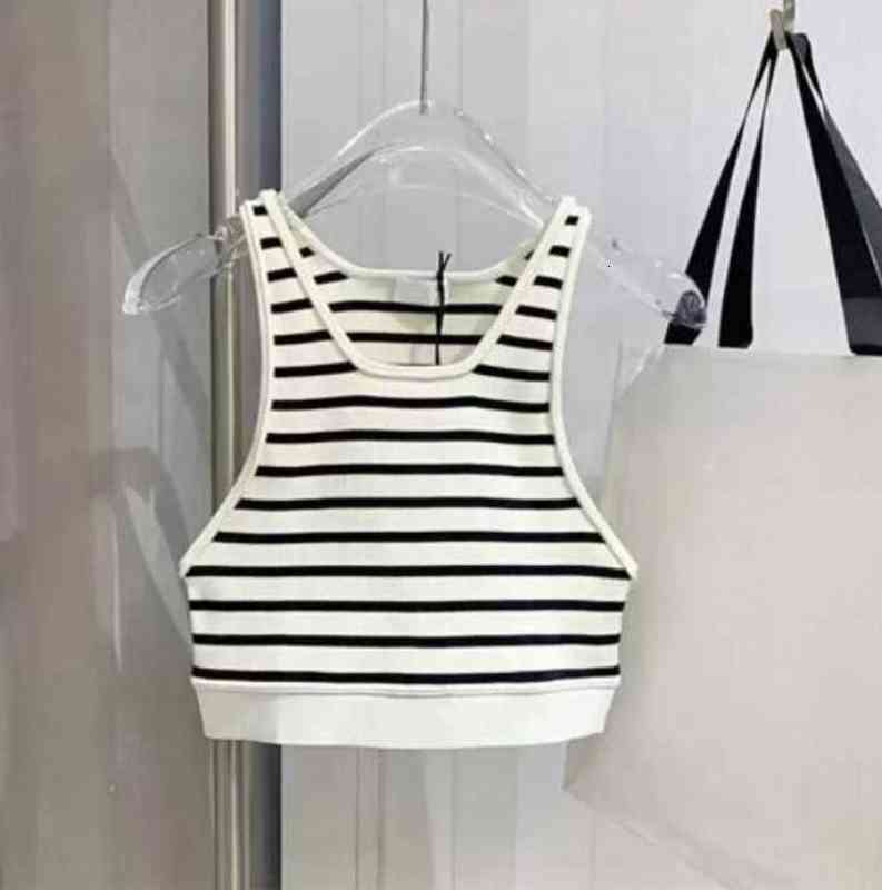 

Women' Tanks knits Black red Stripe Fashion ce letter Sexy Crop Top Slim Tops Sleeveless Workout Vest Ladies Designer Tank 7 Colors
