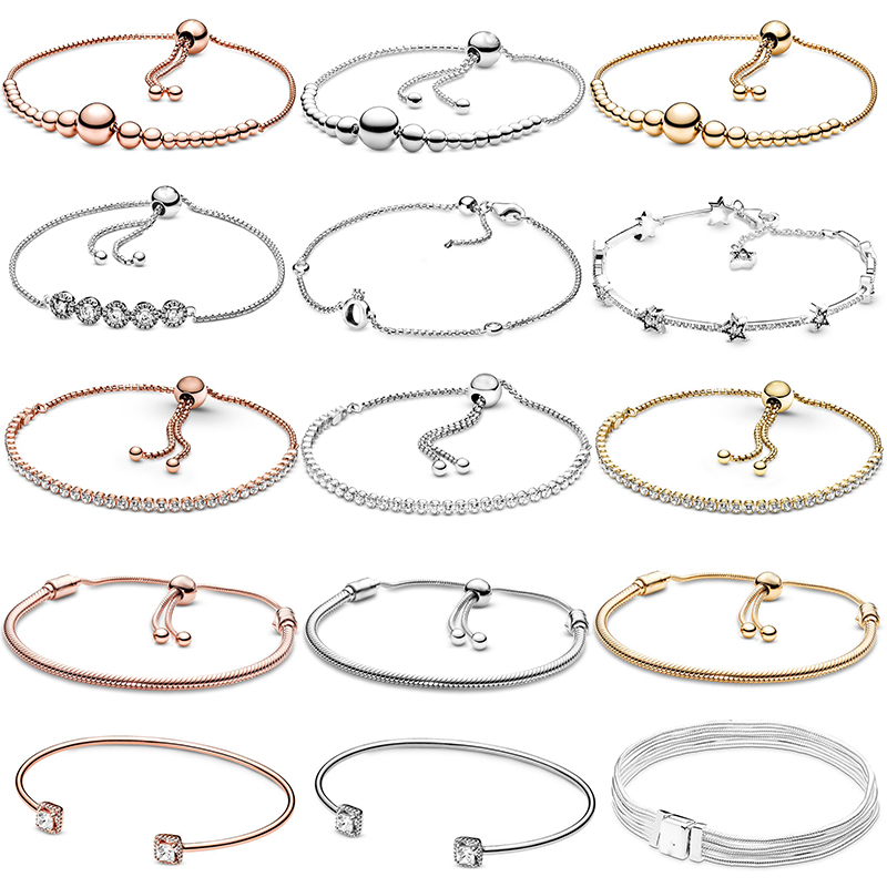 

new popular 925 sterling silver special color bracelet adjustable chain bracelet bracelet ladies mens jewelry fashion accessories