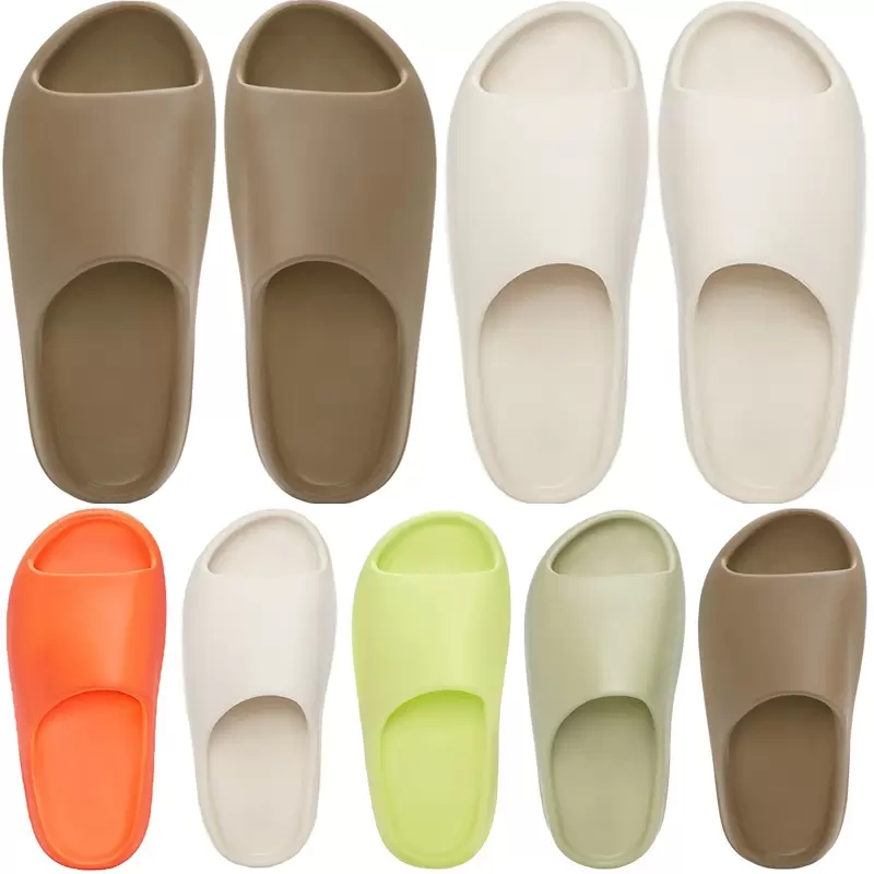 

With Box Slides Foam Runner Slippers sandals Sneakers Shoes Graffiti Bone White Resin Desert Sand Rubber Summer Flat Men Women Designer Beach fashion Trainers, Other