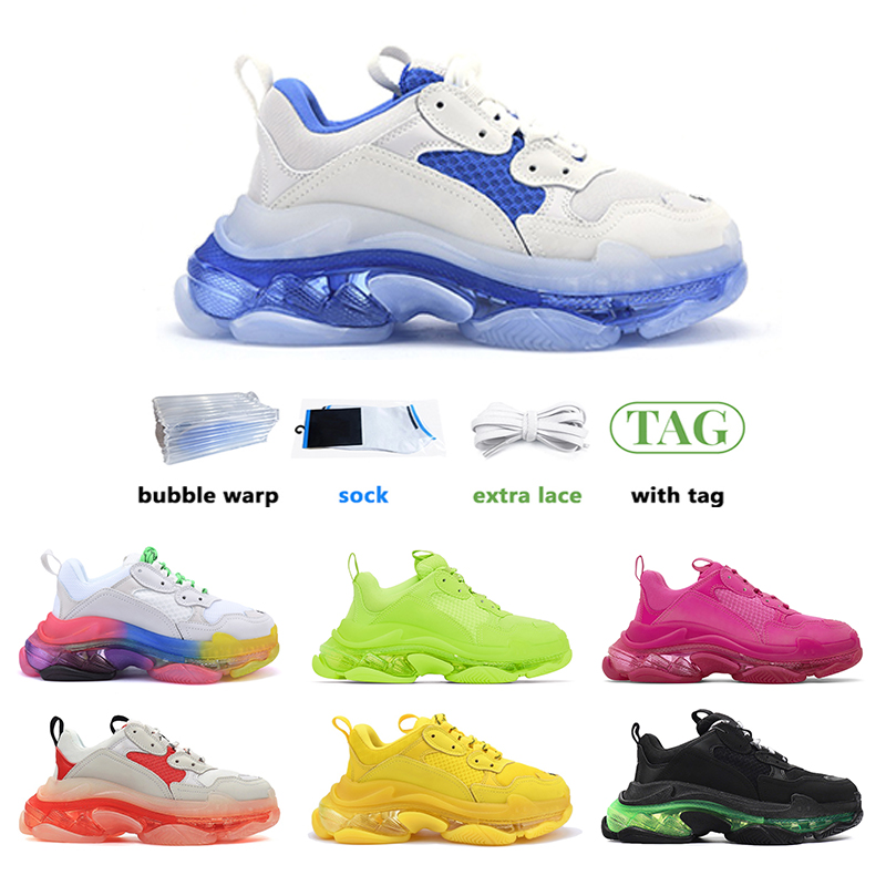 

new 2022 Clear Sole white running shoes man and woman Beige Grey Neon Green Pink fluorescence Black Pink, #13