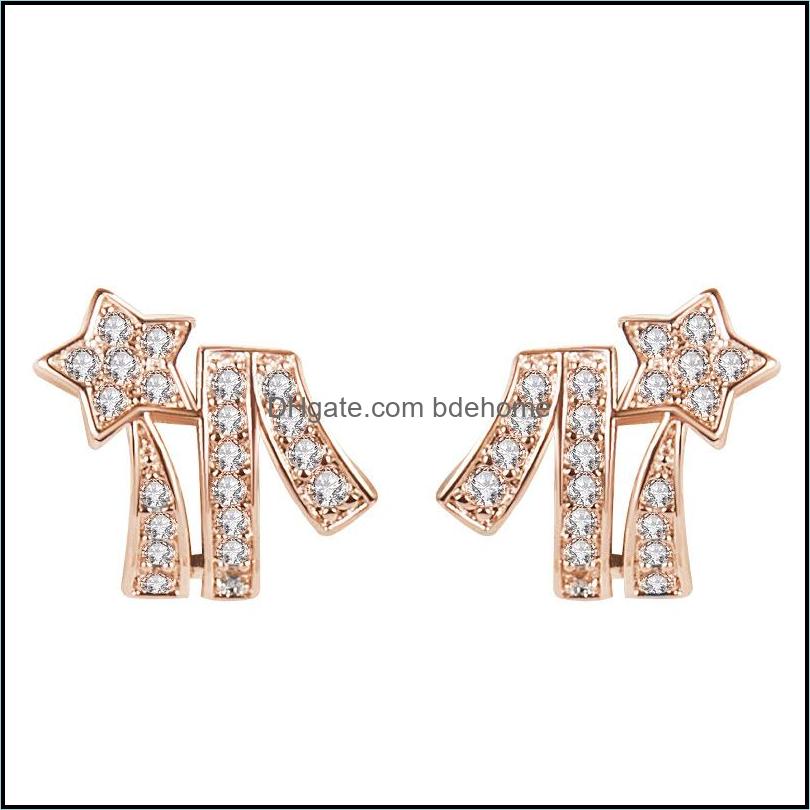 

Stud Star Earrings For Women Everyday Girls Birthday Gift Jewelry Cubic Zirconia Gold Sier Pentagram Drop Delivery 2021 Bdehome Dhcqt