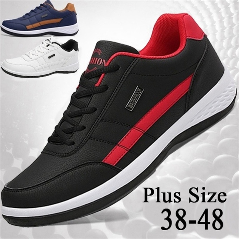 

Men Leather Shoes Sneakers Trend Casual Shoe Italian Breathable Leisure Male Non slip Footwear Vulcanized 220614, White