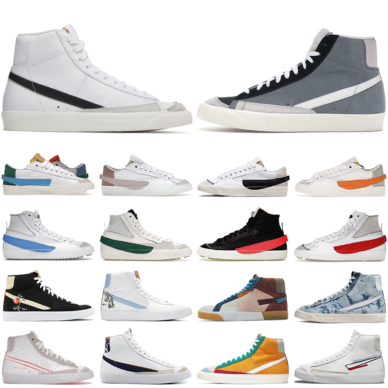

blazer mid 77 vintage low men women casual shoes Black White Sunflower Cool Grey Pomegranate Indigo Aloe Verde mens trainers platform sneakers, 18