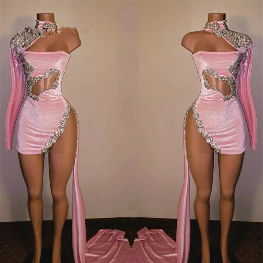 

Pink Velvet Prom Dresses For Black Girls Mini Cocktail Dress Mermiad Birthday Party Gown African Homecoming Gowns vestido festa, Blue