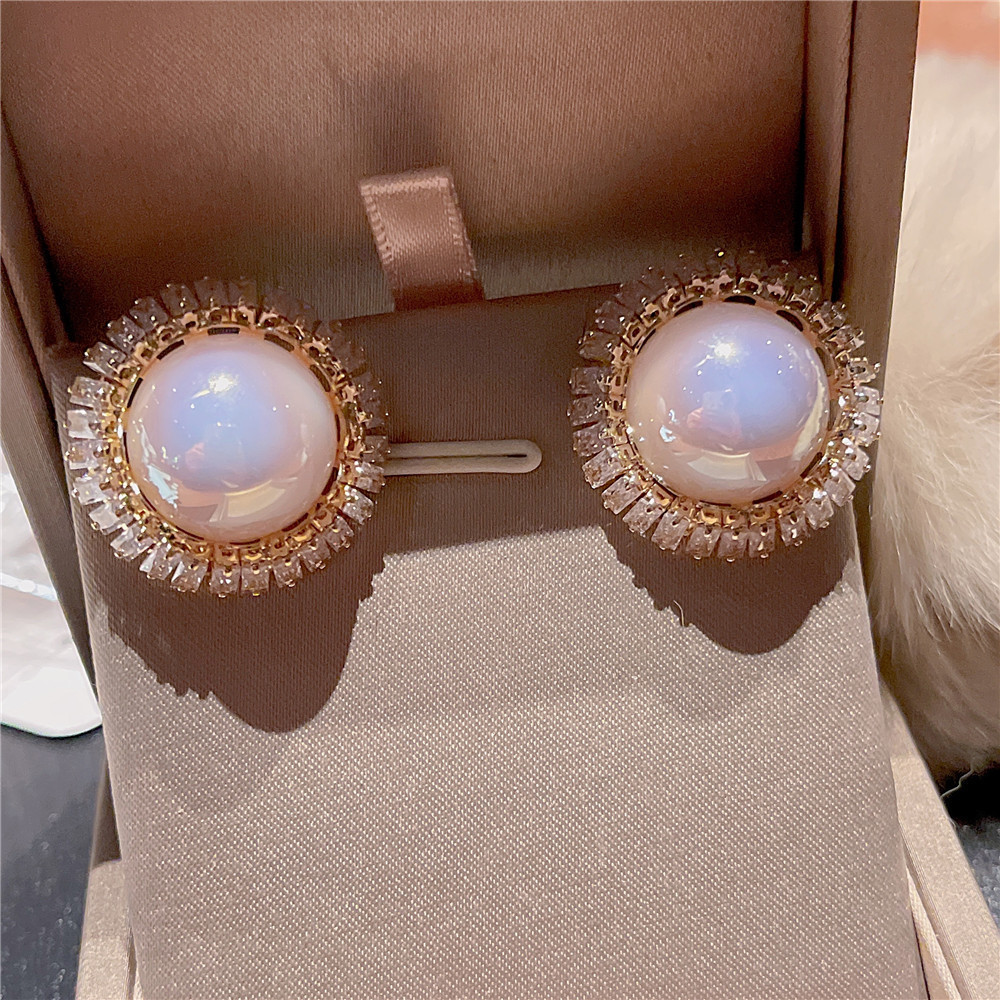 

Colorful Circle Earrings S925 Silver Needle Plated with Real Gold Temperament Light Luxury Zircon