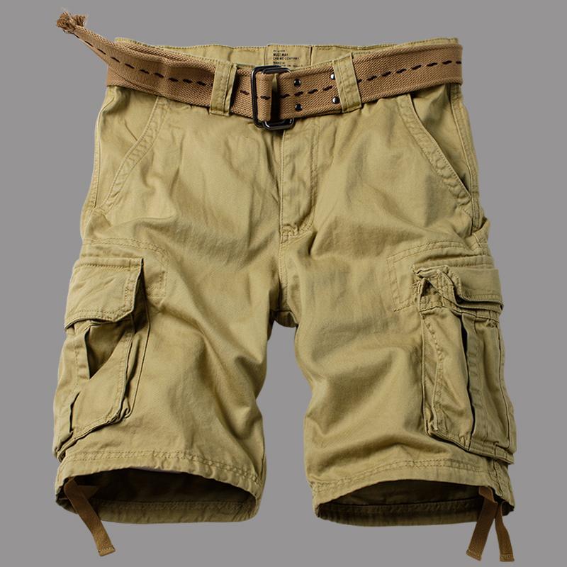 

Men's Shorts Summer Korean Style Army Green Cargo Men Loose Washing Multi-pocket Tactical For Size -42Men's, Black