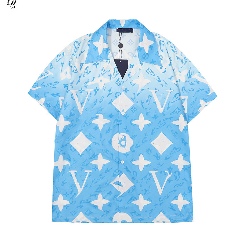 

Luxury Designer Mens Shirt Letter Print Graffiti Patchwork Striped Hawaiian Beach Loose Summer Casual Short Sleeve T Shirt M-3XL 06, Customize