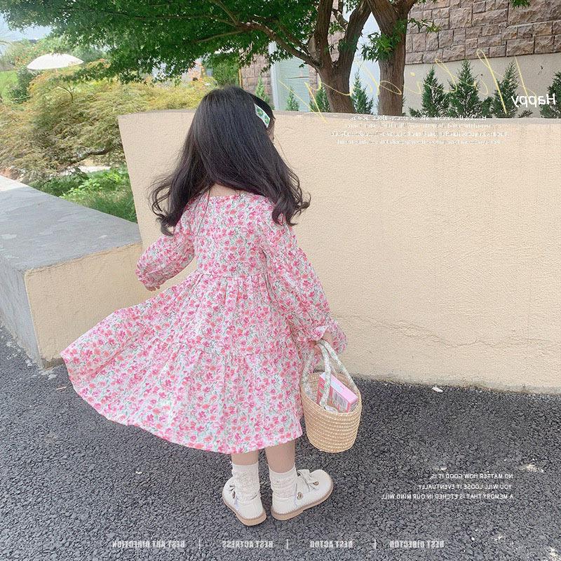 

Girl's Dresses Girls Long Sleeve Fashion Dress Floral Spring Elegant For Toddler Girl Clothes Chiffon Princess Causal Clothing, Red;yellow