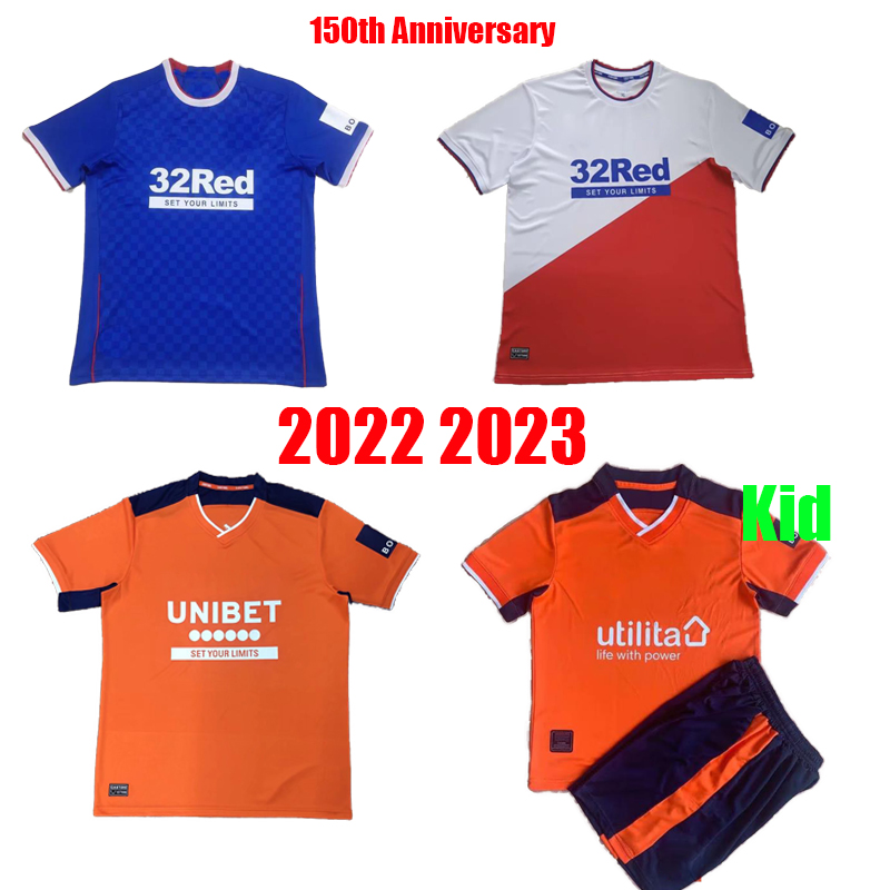

22 23 Rangers Glasgow Soccer Jerseys Home Away third Special 150th Anniversary RAMSEY Sakala 2022 2023 HAGI Football Shirt ROOFE MORELOS AMAD
