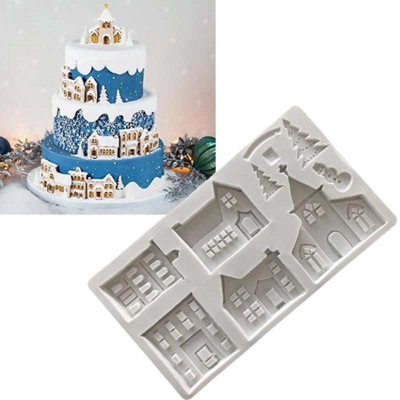 

Baking Moulds Christmas Gingerbread House Silicone Mold Fondant Cake Chocolate Candy Decorating Tools
