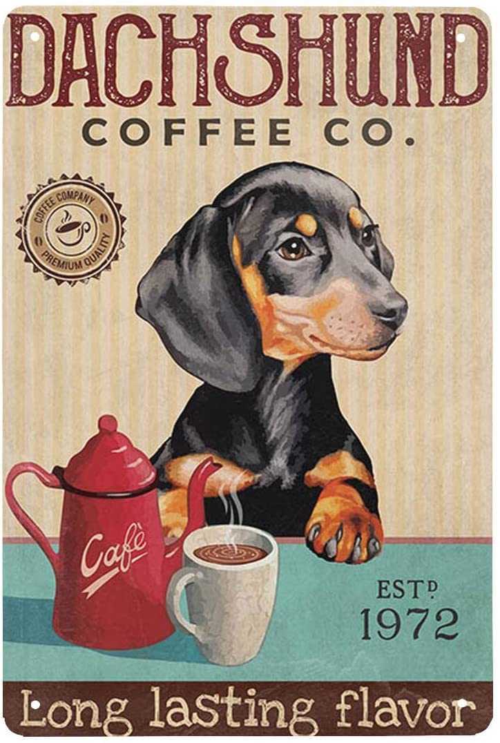 Dachshund Dog Dog Company Metal Signs Outdoor Retro Metal Tin Sign Vintage Sign for Home Coffee Wall Decor 8x12 Inch-image-762645007