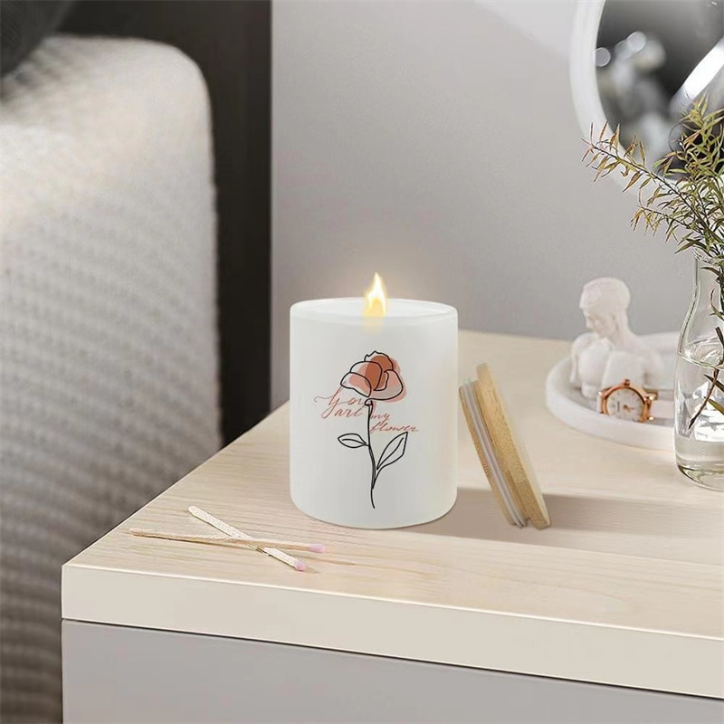 

Sublimation Glass Candle Holders 9oz Frosted Clear Candlestick Blank Heat Press Candle Jar with Bamboo Lid