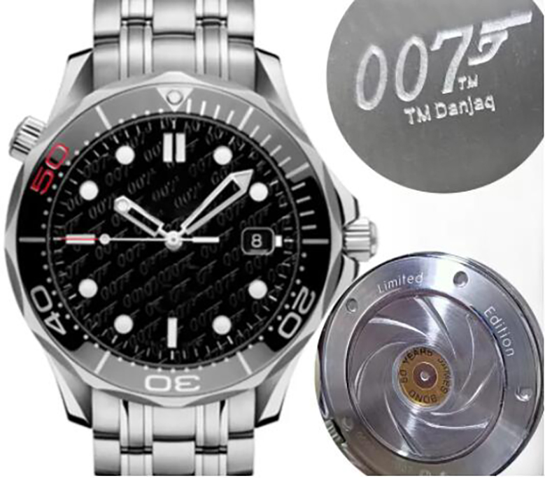 

Top Men Mens 50th Limited Orologio Nato Selfwind Bullet Luxurys Watch Sports Automatic Watches Movement Mechanical James Bond 007 Clasp 300M Wristwatches, Water proof
