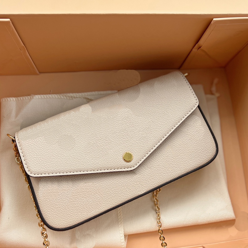 

Top Version Women Bags Lady Chain bag Luxury Three in One Suit Handbags Designer Shoulder-Bags Simply Pocket Small Wallet Lady Fashion Pockets 21cm, Grey