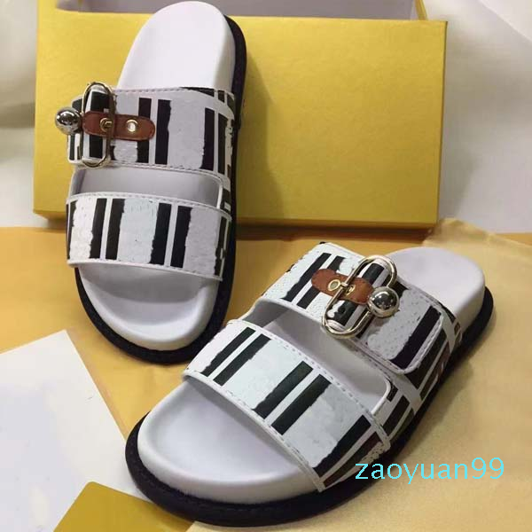 

Designer-Woman Man Slipper Designer Shoe Superior Quality Genuine Leather Fashion Casual Shoes Sandy Flip Flops Size 35-45 With box5, 1#